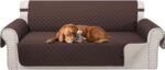 Reversible Couch Cover for 3 Cushion Couch Sofa Cover Washable for Pet Friendly with Elastic Straps Water Repellent(Sofa, Chocolate/Beige) - Image 2