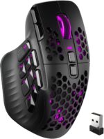 SM809 Pro Wireless MMO Gaming Mouse with 9 Side Buttons,24000 DPI,Triple Connectivity (2.4G/BT5.0/Wired) RGB MMO Mouse for Gamer,16 Programmable Macros,Up to 350H Battery Life,Black - Image 2