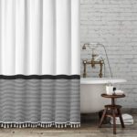 Seasonwood Black and White Shower Curtain Striped with Tassels for Bathroom Decor,Heavy Weighted 72-Inch, 72 x 72 - Image 2