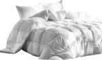 Serta Goose Feather Down Fiber Cotton Comforter Twin Size - 100% Cotton Duvet Insert - Hotel Luxury Hypoallergenic Bedding Comforter Light Warmth 68 x 90 Inch White - Image 2
