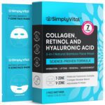 SimplyVital Collagen Facial Mask with Retinol & Hyaluronic Acid - Hydrating Face Masks Skincare - Visibly Firming and Lifting T Line & V Line Sheet Mask for Women - Mascarillas Para la Cara - 7 Pack - Image 2