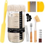 Sourdough Starter Kit, Sourdough Starter Jar Glass, Sourdough Bread Baking Supplies, Includes Starter Jar with Cloth Cover, Date Marked Feeding, Scraper, Thermometer Band and More (600 ml) - Image 2