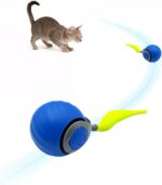 Speedy Ball 2.0 with Tail, Interactive Toys for Bored Indoor Cats Enrichment, Automatic Rolling Ball Kitten Exercise, Turbo Funny Self Play Moving Flying Toy 3.0, Electronic Pet Chase Mouse Games - Image 2