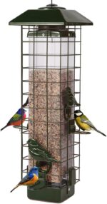 Squirrel Proof Bird Feeder, Metal Mesh Bird Feeder for Outside, Large Capacity and 4 Ports Perches (Green) - Image 2