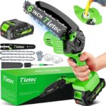 Tietoc Chainsaw 6 Inch Mini Electric Chainsaw Cordless Battery Powered, Hand Held Saw for Wood/Trees Trimming, Tools for Household and Garden, Chain Saw Gift for Men Dad Husband Fathers Gardener 2025 - Image 2
