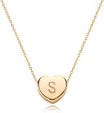 Tiny Gold Initial Heart Necklace-14K Gold Plated Handmade Dainty Letter Heart Necklace for Women Necklace Jewelry - Image 2