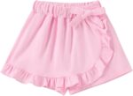 Toddler Baby Girls Skorts Skirt Little Girls Ruffle Flying Skirts Front Hem Solid Casual Stretch Skort for Baby Girls - Image 2