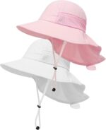 Toddler Baby Sun Hat Kids Summer UPF 50+ for Boys Girls Adjustable Beach Hats with Bucket Wide Brim Age 1-7 Years - Image 2