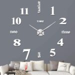 VREAONE Frameless DIY Wall Clock,Large Modern 3D Mirror Wall Clock Decor Sticker Clock kit for Home Living Room Bedroom Office Wall Decorations(Silver) - Image 2