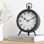 Vintage Black Table Clock on Stand, Decorative Desk and Shelf Clock, Rustic Mantel Clock Farmhouse Clock Non-Ticking - Image 2