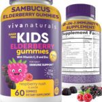 Viva Naturals 8in1 Elderberry Gummies for Kids with Vitamin C, D and Zinc - 60 Sugar Free Kids Immune Support Black Elderberry Gummies - Elderberry Vitamin C and Zinc Immune Support Supplement - Image 2