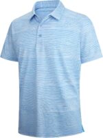 WARHORSEE Mens Golf Shirt Short Sleeve Striped Golf Polo Shirts for Men Moisture Wicking Performance Dry Fit Polo Shirts - Image 2
