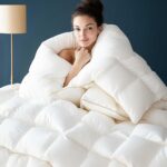 WhatsBedding Feather Down Fiber Comforter King Size, 100% Cotton Duvet Insert for All Season, Hotel Collection, 8 Corner Loops, 90x106 in - Image 2