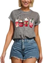 Womens Graphic T-Shirts Teen Girls Cute Sunflower Print Casual Tee Tops Dandelion Vintage Flowers Summer Wildflowers Shirt - Image 2