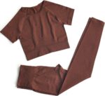 Workout Sets for Women 2 Piece Cute Outfits Seamless High Waist Leggings & Yoga Crop Tops for Athletic Pilates Gym Clothes - Image 2