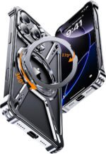 X Case for iPhone 16 Pro Max Case 6.9",with Kickstand 360°Rotatable Magnetic Ring Stand,[Compatible with MagSafe] Shockproof Aluminum Metal Phone Case Slim & Light Phone case,Gray - Image 2