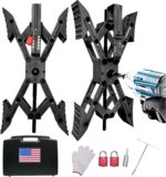 X-Shaped Wheel Chock Stabilizer with Plastic Case, 2 Sets RV Stabilizer Wheel Chock Scissor for Camper, Travel Trailer Tires, Allow Drill Adjust with Hex Socket, Tool Kit and Password Locks - Image 2
