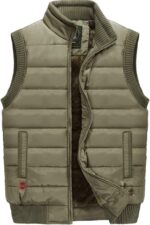 XinYangNi Men's Winter Warm Outdoor Padded Puffer Vest Thick Fleece Lined Sleeveless Jacket - Image 2