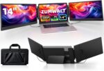 ZUMWALT Laptop Screen Extender, 14" Triple Portable Monitor for Laptop, 1080P FHD Screen Extender Monitors for 13"-16.5" Laptop, Monitor Extender for MacOS/Windows/Chrome (Built-in Speakers) - Image 2