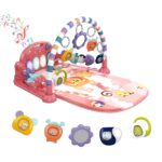 dearlomum Baby Play Mat Baby Gym,Funny Play Piano Tummy Time Baby Activity Mat with 5 Infant Sensory Baby Toys, Music and Lights Boy & Girl Gifts for Newborn Baby 0 to 3 6 9 12 Months (Pink) - Image 2