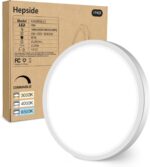 hepside 1Pack Dimmable Flush Mount Ceiling Light Fixture White, 3CCT Selectable 3000/4000/6500K Ceiling Lamp, 7.5INCH 15W 1500LM Low Profile Light for Bedroom, Kitchen, Bathroom, Hallway - Image 2