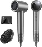 slopehill Hair Dryer - 110,000 RPM High-Velocity Fast Drying + Low Noise + Lightweight + Intelligent Temperature Control Hair Care for Home, Salon and Travel (Dark Grey) - Image 2