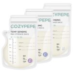100 Pcs Breastmilk Storage Bags, 8Oz Breast Milk Storing Bag with Pour Spout, Temperature-Sensing Color Change Milk Bag for Convenient Breastfeeding, No Leak Presterilized for Freezer - Image 2
