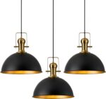 12 Inch Black Farmhouse Pendant Lights Matte Pendant Lights for Kitchen Island Industrial Adjustable Height Vintage Dome Hanging Light Fixtures for Barn Dining Room 3 Packs - Image 2