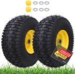 15x6.00-6nhs Lawn Mower Tires Tubeless (2 Pack),Replacement Riding Lawn Mower Front Tires,Compatible withRiding Mowers and Lawn Tractor, 3" Centered Hub and 3/4" Bushings（Yellow) - Image 2