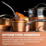 Gotham Steel Hammered 20 Pc Ceramic Cookware Set Nonstick, True Ceramic Pots and Pans Set Non Stick with Deep Square Pan Set & Bakeware Set, Non Toxic PFOA PFOS Free, Oven & Dishwasher Safe - Image 4
