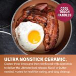 Gotham Steel Hammered 20 Pc Ceramic Cookware Set Nonstick, True Ceramic Pots and Pans Set Non Stick with Deep Square Pan Set & Bakeware Set, Non Toxic PFOA PFOS Free, Oven & Dishwasher Safe - Image 5