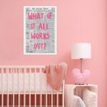 Liyark Retro Trendy Newspaper Canvas Wall Art - 'What If All Works Out' Positive Affirmation Quote - Pink Font - Minimalist Home Decor - 12x16in Unframed - Image 4