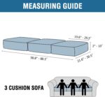 H.VERSAILTEX Velvet Stretch Couch Cushion Cover Plush Cushion Slipcover for Chair Loveseat Sofa Cushion Furniture Protector Seat Cushion Sofa Cover (3 Piece Sofa Cushion Covers, Ivory) - Image 3