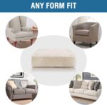 H.VERSAILTEX Velvet Stretch Couch Cushion Cover Plush Cushion Slipcover for Chair Loveseat Sofa Cushion Furniture Protector Seat Cushion Sofa Cover (3 Piece Sofa Cushion Covers, Ivory) - Image 8