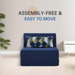 Folding Sofa Bed with Pillow Memory Foam Convertible Sleeper Chair Bed Couch Futon Lazy for Living Room/Home Office/Guest Beds/Apartment/Upstairs Loft,Single Size,Dark Blue - Image 7