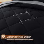 Cosybay Bed in a Bag King Reversible Comforter Sets 7pcs All Season Down Alternative Bedding Sets Black and Grey with Comforter, Pillow Shams, Flat Sheet, Fitted Sheet and Pillowcase - Image 4