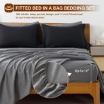 Cosybay Bed in a Bag King Reversible Comforter Sets 7pcs All Season Down Alternative Bedding Sets Black and Grey with Comforter, Pillow Shams, Flat Sheet, Fitted Sheet and Pillowcase - Image 7