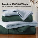 Madison Park 800GSM Bathroom Towel Set of 8 100% Cotton Bath Towel Set for Bathroom Luxurious Highly Absorbent 2 Bath Towels 2 Hand Towels 4 Washcloths Quick Dry Spa Quality Dark Green - Image 3