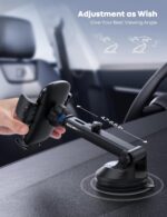 Lamicall Car Phone Holder - [Strongest Military-Grade Suction Cup] 360° Rotation Phone Holders for Your Car Quick Release Adjustable Car Phone Mount Dashboard for iPhone 16 Galaxy Smartphone Truck - Image 9