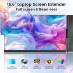 Laptop Screen Extender, 15.6" FHD 1080P IPS Portable Monitor for Laptop, Plug and Play Dual Monitor Extender for 13"-17.3" Laptops, Compatible with MAC, Windows, Android, Linux, Chrome - Image 3