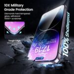 MOHAVE 2+2 Pack for iPhone 14 Pro Max Screen Protector 6.7" with Camera Lens Protector [Auto Alignment/Dust Removal] HD Clear Tempered Glass [Military Grade Shatterproof] Case Friendly - Image 4