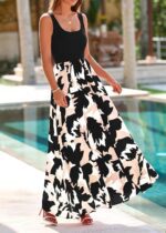 KIRUNDO Women Summer Sleeveless Boho Floral Maxi Dress 2025 Scoop Neck Tank A Line Flowy Beach Vacation Resort Wear Sundress - Image 8