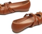 Trary Women's Mary Jane Shoes, Memory Foam Ballet Flats, Black - Image 4