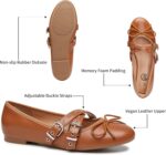 Trary Women's Mary Jane Shoes, Memory Foam Ballet Flats, Black - Image 5