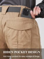 Mens Work Pants Cargo Tactical Construction for Men Ripstop Waterproof Lightweight Outdoor Hiking with Pockets - Image 6