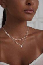 Gold Necklace for Women 14K Gold/Silver Plated Choker Diamond Necklace Set for Women Simple Dainty CZ Gold Chain Trendy Jewelry Accessories - Image 4