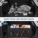 Femuar Car Trunk Organizer with Large Capacity Waterproof Car Accessories for Women & Men, Collapsible Trunk Organizer for Suv/Jeep/Sedan (Black, Standard) - Image 6