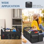 Femuar Car Trunk Organizer with Large Capacity Waterproof Car Accessories for Women & Men, Collapsible Trunk Organizer for Suv/Jeep/Sedan (Black, Standard) - Image 7