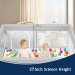 Baby Playpen with Mat, 50x50 Inch Playpen with Mat Waterproof for Babies and Toddlers Play Pen Playards Safety Gate Fence Active Center Indoor - Image 8