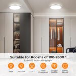 BLNAN LED Flush Mount Ceiling Light Fixture, Super Slim 12 Inch 24W LED Ceiling Light, 3000K/4000K/5000K Selectable Ceiling Lamp - Round Flat Ceiling Lights Flush Mount for Kitchen Bathroom Shower - Image 4